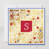 Monogram Thank エレガント You Birds & Branchesカード カード (正面)