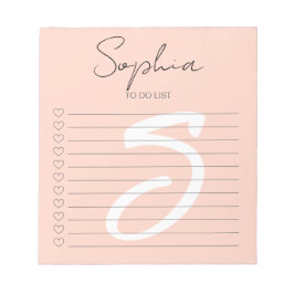 Monogram To Doリスト手のスクリプトピンク ノートパッド