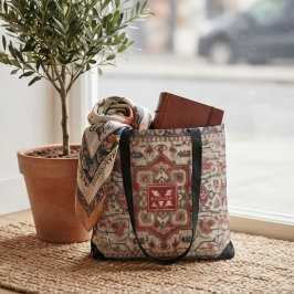 Monogram Traditional Persian Anatolian Floral トートバッグ