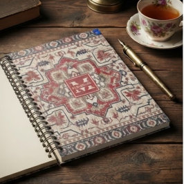 Monogram Traditional Persian Anatolian Floral ノートブック
