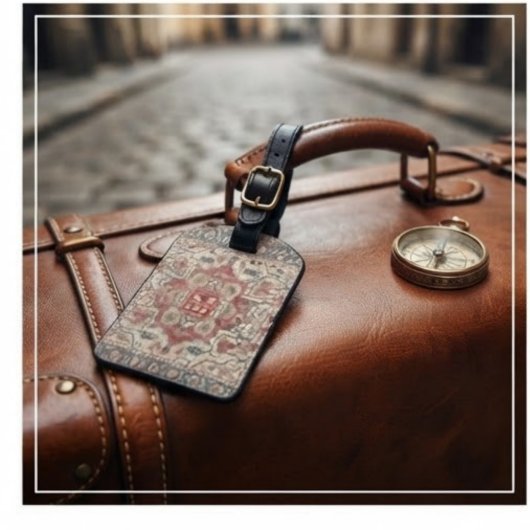 Monogram Traditional Persian Anatolian  Floral ラゲッジタグ