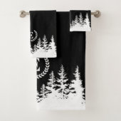 Monogram Trees Bath Towel Set Black and White バスタオルセット (インサイチュ)