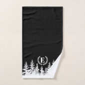 Monogram Trees Bath Towel Set Black and White バスタオルセット (ハンドタオル)