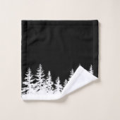 Monogram Trees Bath Towel Set Black and White バスタオルセット (ウォッシュタオル)