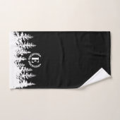 Monogram Trees Bath Towel Set Black and White バスタオルセット (ハンドタオル)