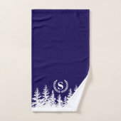 Monogram Trees Bath Towel Set Blue and White バスタオルセット (ハンドタオル)