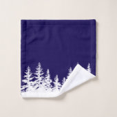 Monogram Trees Bath Towel Set Blue and White バスタオルセット (ウォッシュタオル)