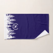 Monogram Trees Bath Towel Set Blue and White バスタオルセット (ハンドタオル)