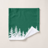 Monogram Trees Bath Towel Set Green and White バスタオルセット (ウォッシュタオル)