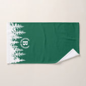 Monogram Trees Bath Towel Set Green and White バスタオルセット (ハンドタオル)