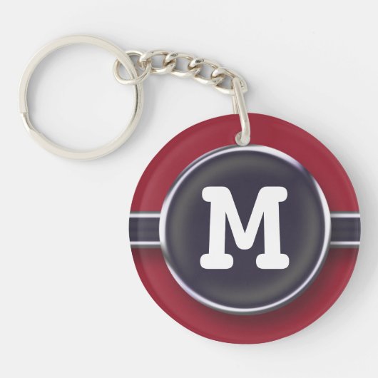 Monogram Typewriter Button キーホルダー (正面)