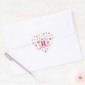 Monogram Valentines Day Sweets 1.5in Heart Sticker ハートシール (封筒)