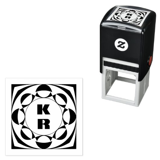 Monogram Vertical Initials Self-Inking Stamp セルフインキングスタンプ (インサイチュ)