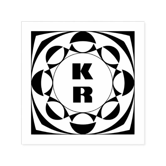 Monogram Vertical Initials Self-Inking Stamp セルフインキングスタンプ (デザイン)