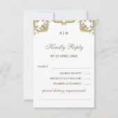 Monogram Victorian Christian Wedding RSVP Card (正面)
