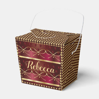 Monogram Vintage Burgundy Color Decor Luxury Gold フェイバーボックス