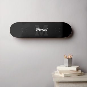 Monogram Vintage Calligraphy Black Skateboard スケートボード