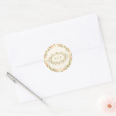 Monogram Vintage Ivory Wedding ラウンドシール (封筒)