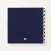 Monogram Walrus Blue パーソナライズされた Spiral Notebook ノートブック (裏面)