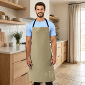 Monogram Warm Beige Boho Neutral Kitchen Gift エプロン