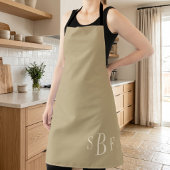 Monogram Warm Beige Boho Neutral Kitchen Gift エプロン