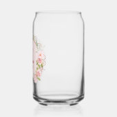 Monogram Watercolor Blush Pink Rose Flowers Floral ガラス缶 (左)