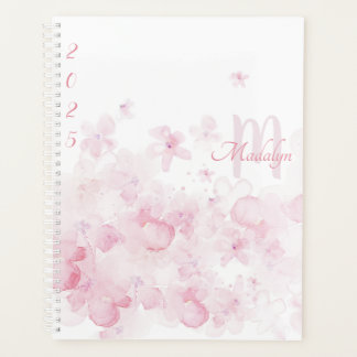 Monogram Watercolor Pink 2025 Floral Planner プランナー手帳