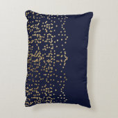 Monogram Weddingフェイクな金ゴールドの濃紺の氏および夫人 アクセントクッション (裏面(縦))