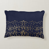 Monogram Weddingフェイクな金ゴールドの濃紺の氏および夫人 アクセントクッション (裏面)