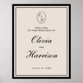 Monogram Wedding Classic Welcome Sign ポスター (正面)