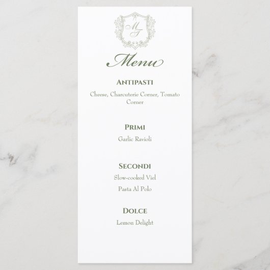 Monogram Wedding Menus メニュー (正面)