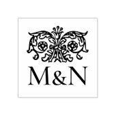 Monogram Wedding Rubber Stamp Ornate Floral ラバースタンプ (インプリント)