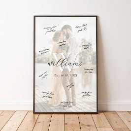 Monogram Wedding Signature Guest Book Poster ポスター