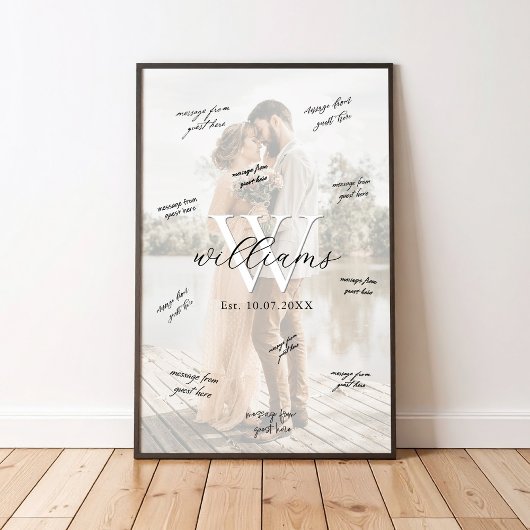 Monogram Wedding Signature Guest Book Poster ポスター