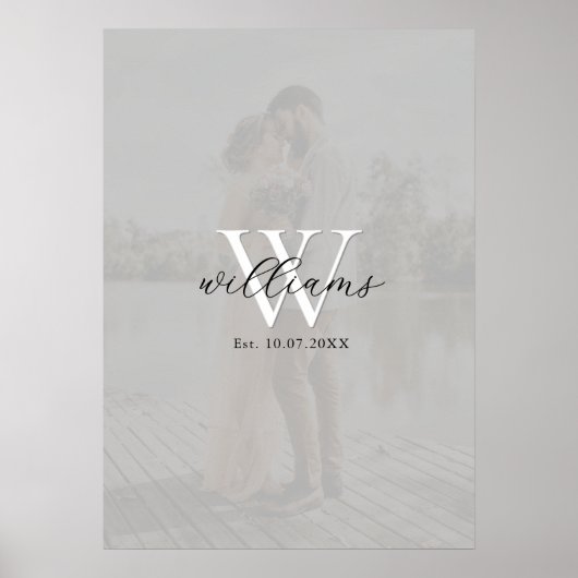 Monogram Wedding Signature Guest Book Poster ポスター (正面)