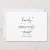 Monogram Wedding Thank You Photo Black and White サンキューカード (裏面)