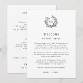 Monogram Wedding Welcome Insert with Program サンキューカード (正面/裏面)