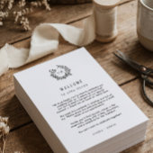 Monogram Wedding Welcome Insert with Program サンキューカード