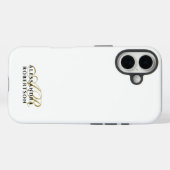 Monogram White Gold Black Name Elegant Minimalist Case-Mate iPhoneケース (裏面 (横))