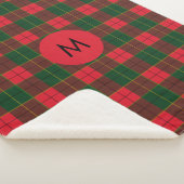 Monogram Winter Holiday Tartan pattern Scottish シェルパブランケット (3/4)