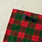 Monogram Winter Holiday Tartan pattern Scottish ビーチタオル (インサイチュ)