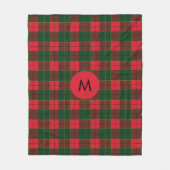 Monogram Winter Holiday Tartan pattern Scottish フリースブランケット (正面)