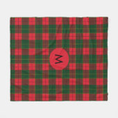 Monogram Winter Holiday Tartan pattern Scottish フリースブランケット (正面(横))