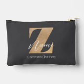 Monogram with Initial Z & Custom Name Personalized アクセサリーポーチ (裏面)