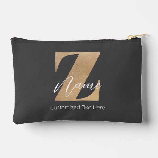 Monogram with Initial Z & Custom Name Personalized アクセサリーポーチ (裏面)