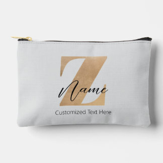 Monogram with Initial Z & Custom Name Personalized アクセサリーポーチ