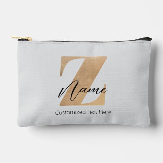 Monogram with Initial Z & Custom Name Personalized アクセサリーポーチ (正面)