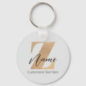Monogram with Initial Z & Custom Name Personalized キーホルダー (正面)
