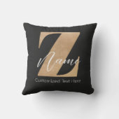 Monogram with Initial Z & Custom Name Personalized クッション (裏面)