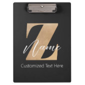 Monogram with Initial Z & Custom Name Personalized クリップボード (正面)
